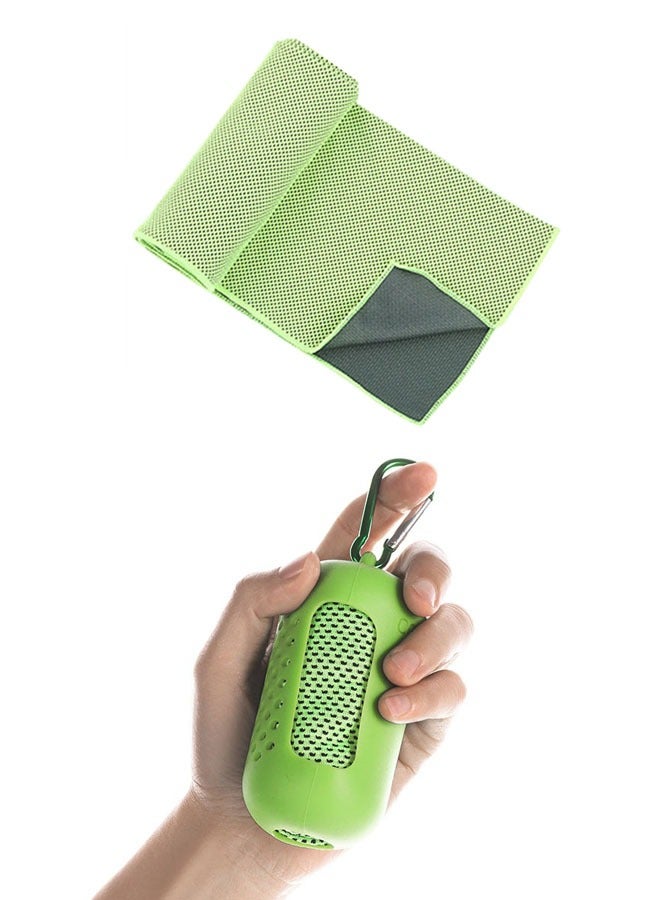 ZCM-HAPPY 2 Pieces Portable Sports Towel, Camping Towel, Cooling Effect, Quick Dry Sweat Absorbent Soft Towel (90x30CM)  - Image 1
