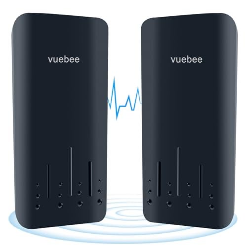 Vuebee Wireless Bridge, Point to Point Outdoor, Plug and Play WiFi Bridge, 1KM Long Range Extender, 5dBi Antenna, 24V POE Adapter, 2 RJ45 LAN Port (Black) - Image 1