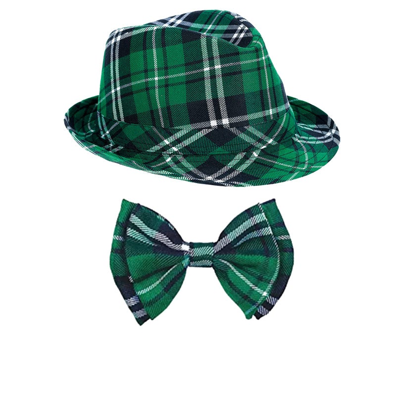 DimiGlobal St Patricks Day Hats Bow Tie and Suspenders Set for Women Men Adult Green Irish outfit Saint Pattys Day hat Green Bow Tie and Suspenders for Girls and boys St Patrick's Day Party Supplies - Image 4
