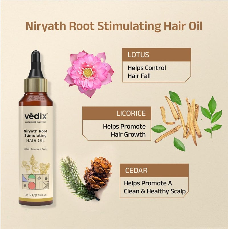 Vedix مجموعة العناية بالشعر الأيورفيدي المخصصة من فيديكس لفروة الرأس الجافة والشعر المستقيم - Image 4