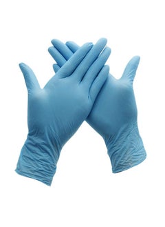 NIBEMINENT Nitrile Exam Gloves - Powder Free, Non-Sterile, Disposable,Food Safe,Indigo Color, Convenient Dispenser Pack of 100 Blue Mediumcentimeter  - Image 1