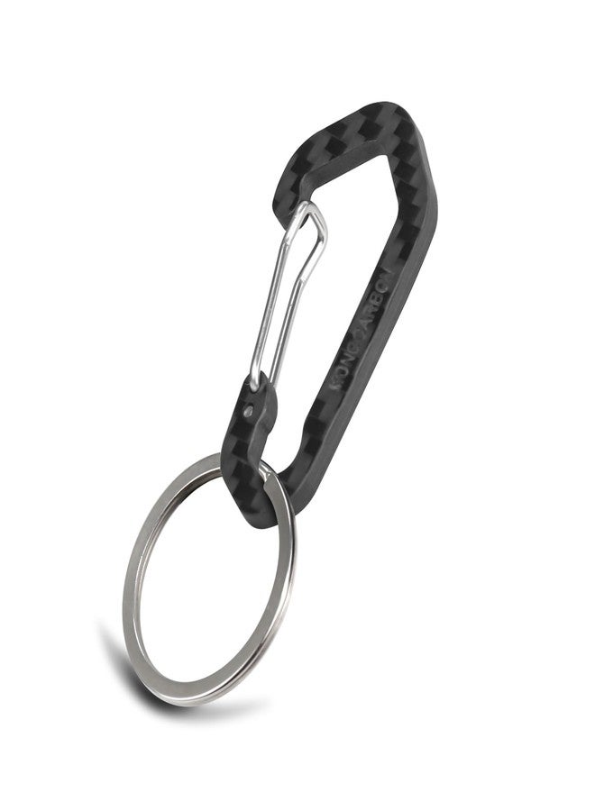 MONOCARBON Keychain Clip Carbon Fiber Surface, Small Carabiner Keychain Hooks, Auto Locking Key Clip, Durable and Cool for EDC. (Twill Carbon) - Image 1