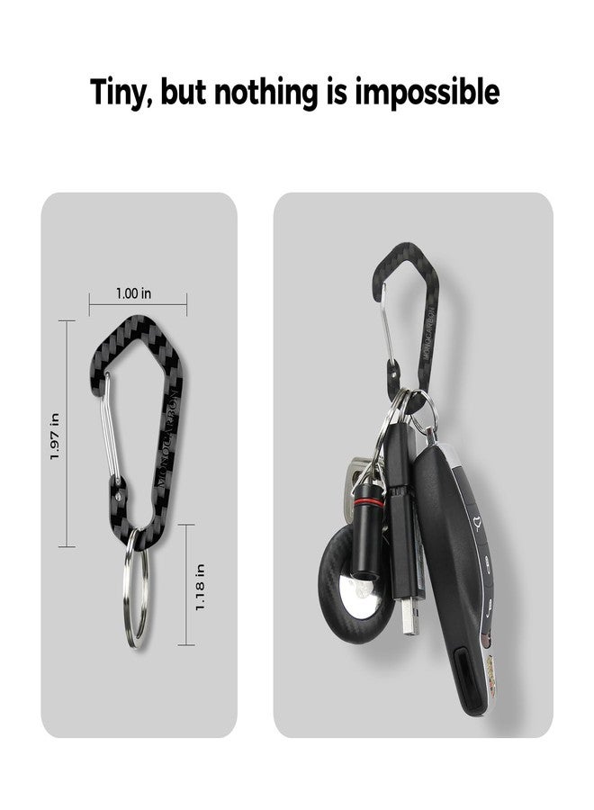 MONOCARBON Keychain Clip Carbon Fiber Surface, Small Carabiner Keychain Hooks, Auto Locking Key Clip, Durable and Cool for EDC. (Twill Carbon) - Image 4
