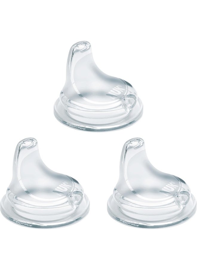 NUK NUK Replacement Silicone Spout, Clear, 1 Count Pack of 3  - Image 1