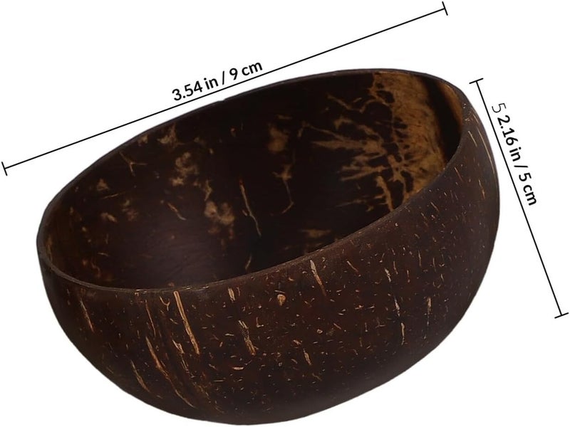 FAVOMOTO 4pcs Natural Coconut Shell Bowls Set 9-10cm Small Dessert and Salad Bowls for Home Dining and Luau Party Supplies - Image 2