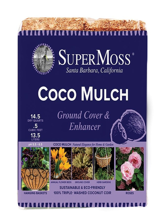 Super Moss SuperMoss (23248) Coco Mulch, Mini Bale (0.6 ft3), Natural Brown - Image 1
