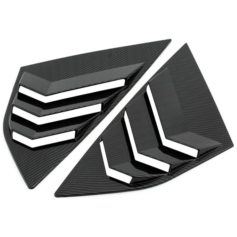 Rear Window Louvers: Carbon Fiber Style, High-Quality ABS Material, Privacy & Shade - Stepped Louvered Design, Quick Peel & Stick Installation Side Tuyere Louvers Vent for Ford Focus ST RS MK3 Hatchba - Image 1