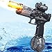 AUKTWE Electric Water Gun with Light Up2832 FT Powerful High Powered Automatic Squirt Gun Fully Auto Water BlasterToy Game for AdultKidBlack - Image 2