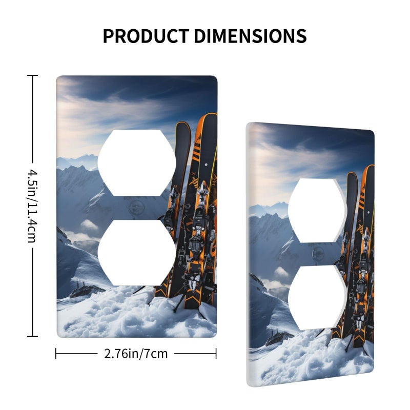 Skis On Mountain Single Toggle Light Switch Cover Standard Size For Kitchen Bathroom - Image 3