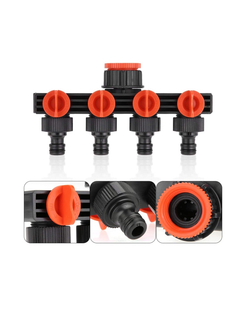 Generic Garden hose splitter, 4 way heavy duty Outdoor Faucet, 3/4" Tap Y Splitter, ABS Hose Tap Connector with On/Off Valves, Water Hose Splitter for Outdoor, Garden Irrigation, Home - Image 1