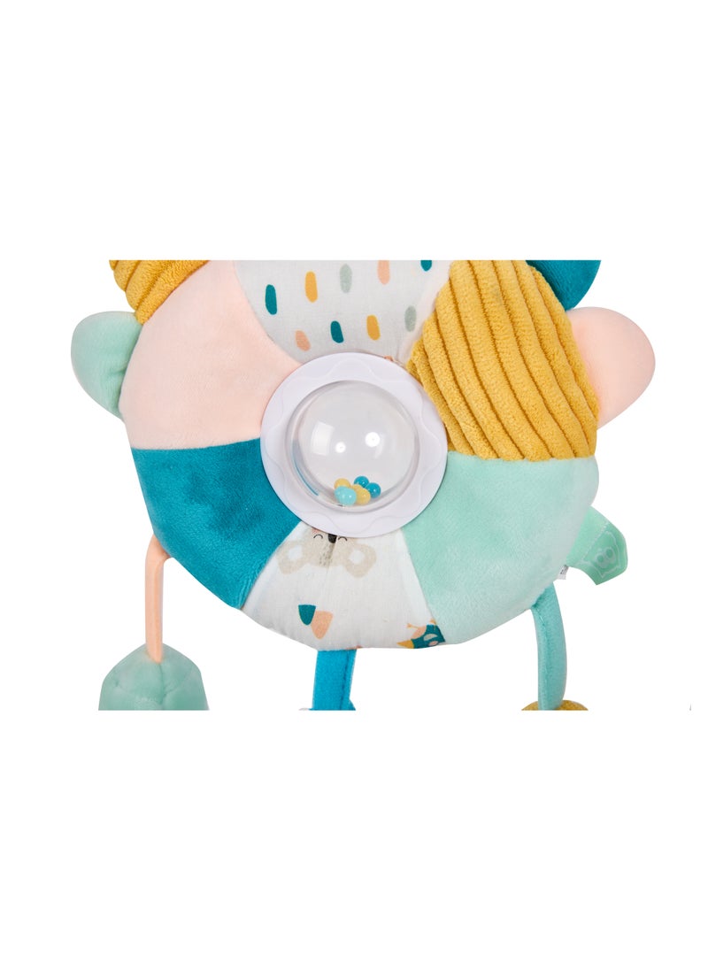 EUREKA KIDS - Eurekakids Cucu Big Sensory Hanging Toy w/ Rattle and Teether | For Strollers, Cribs, Playpen | For auditory stimulation, hand-eye coordination and sensory development | For 0M+ - Image 1
