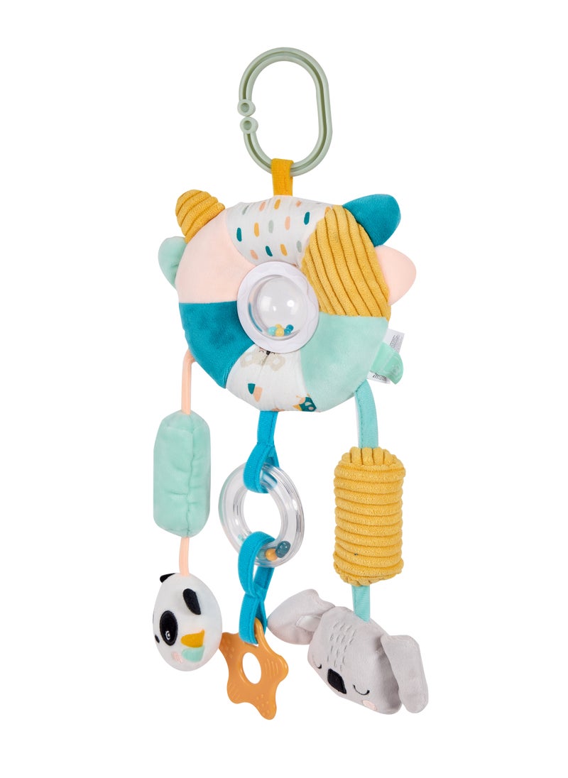 EUREKA KIDS - Eurekakids Cucu Big Sensory Hanging Toy w/ Rattle and Teether | For Strollers, Cribs, Playpen | For auditory stimulation, hand-eye coordination and sensory development | For 0M+ - Image 1