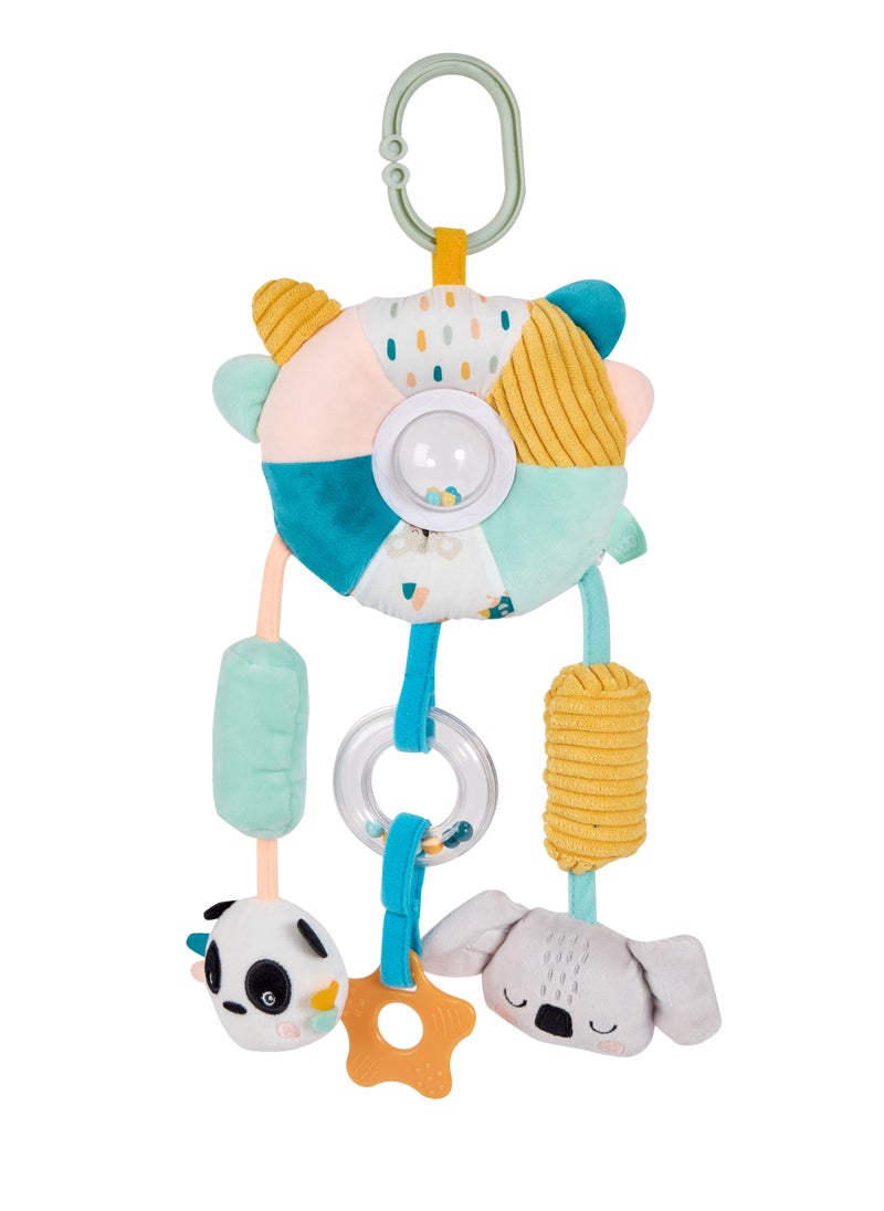 EUREKA KIDS - Eurekakids Cucu Big Sensory Hanging Toy w/ Rattle and Teether | For Strollers, Cribs, Playpen | For auditory stimulation, hand-eye coordination and sensory development | For 0M+ - Image 1
