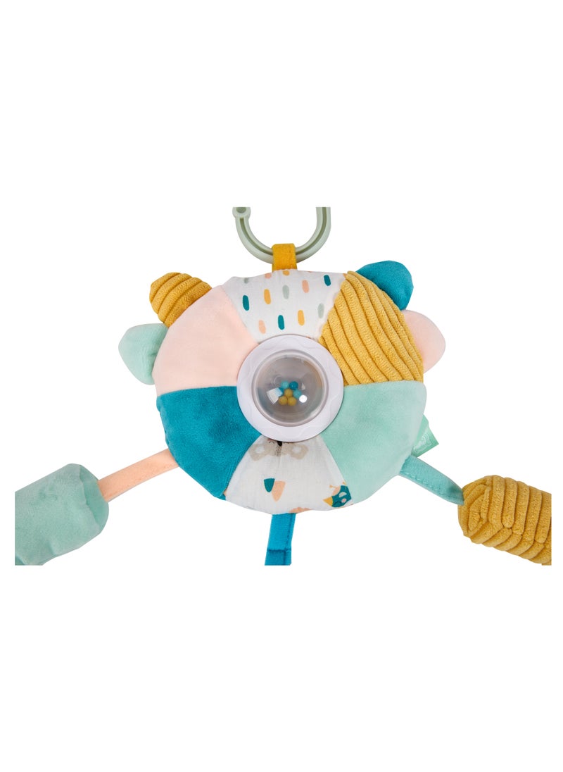 EUREKA KIDS - Eurekakids Cucu Big Sensory Hanging Toy w/ Rattle and Teether | For Strollers, Cribs, Playpen | For auditory stimulation, hand-eye coordination and sensory development | For 0M+ - Image 1