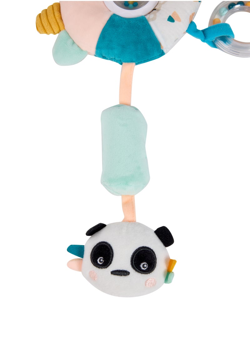 EUREKA KIDS - Eurekakids Cucu Big Sensory Hanging Toy w/ Rattle and Teether | For Strollers, Cribs, Playpen | For auditory stimulation, hand-eye coordination and sensory development | For 0M+ - Image 1