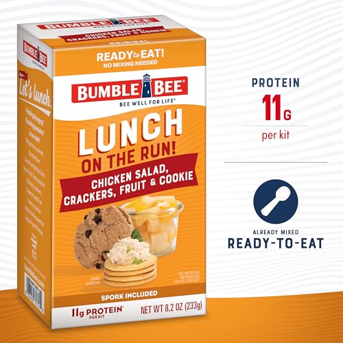 Bumble Bee Lunch On The Run Chicken Salad with Crackers Kit, 8.2 oz (Pack of 4) - Ready to Eat, Includes Crackers, Cookie & Mixed Fruit - Shelf Stable & Convenient Source of Protein - Image 2