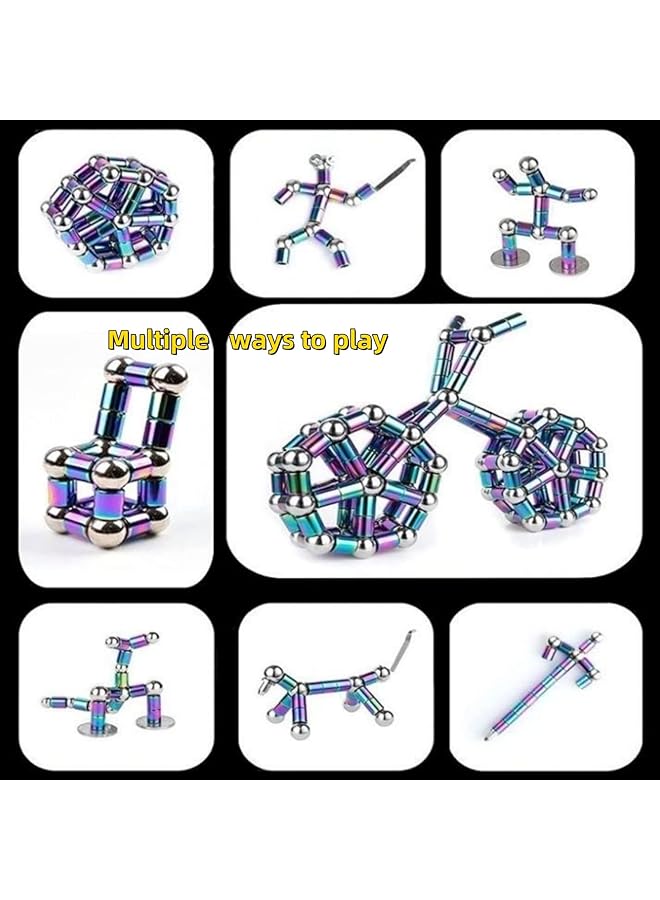 erorex Magnetic Fidget Pen Multifunctional Retractable Ballpoint Pen With 13 Magnetic Rings 3 Pen Refills 12 Steel Balls 2 Stylus Tips Creative Magnetic Toy Pen For Stress Relief  - Image 2