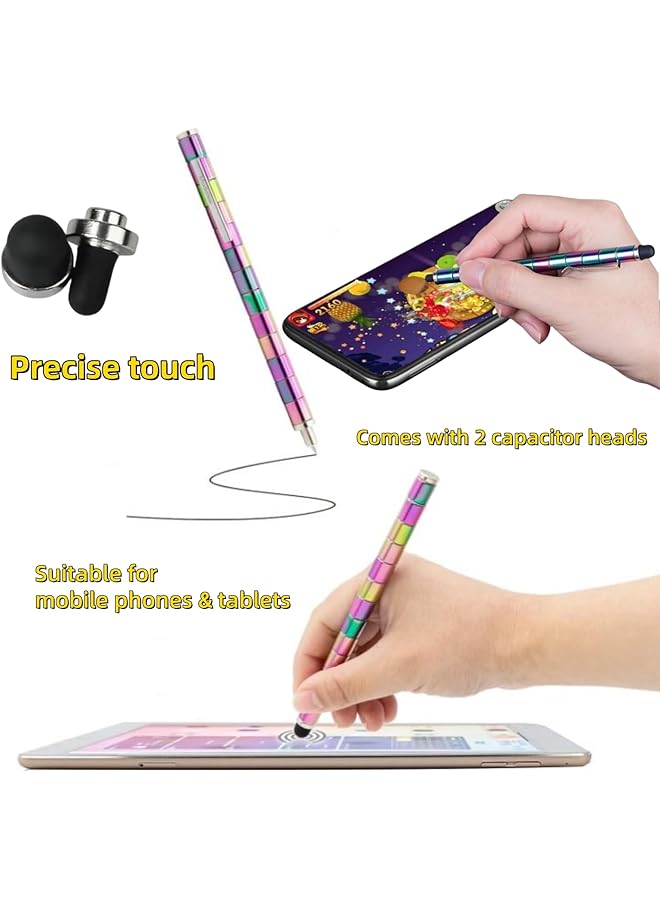 erorex Magnetic Fidget Pen Multifunctional Retractable Ballpoint Pen With 13 Magnetic Rings 3 Pen Refills 12 Steel Balls 2 Stylus Tips Creative Magnetic Toy Pen For Stress Relief  - Image 5