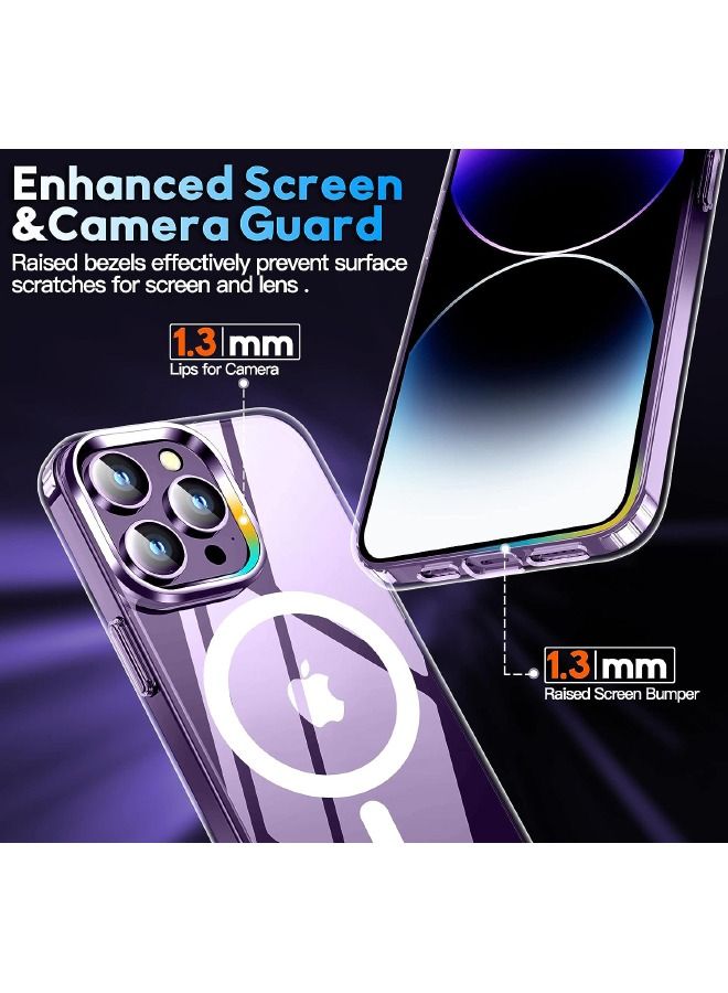 iPhone 15 Pro Case, with 9H Tempered Glass Screen Protector + Camera Lens Protector, Ultra Thin Scratch Resistant Drop Anti-Yellowing Magnetic Phone Case for iPhone 15 Pro 2023 - Image 4