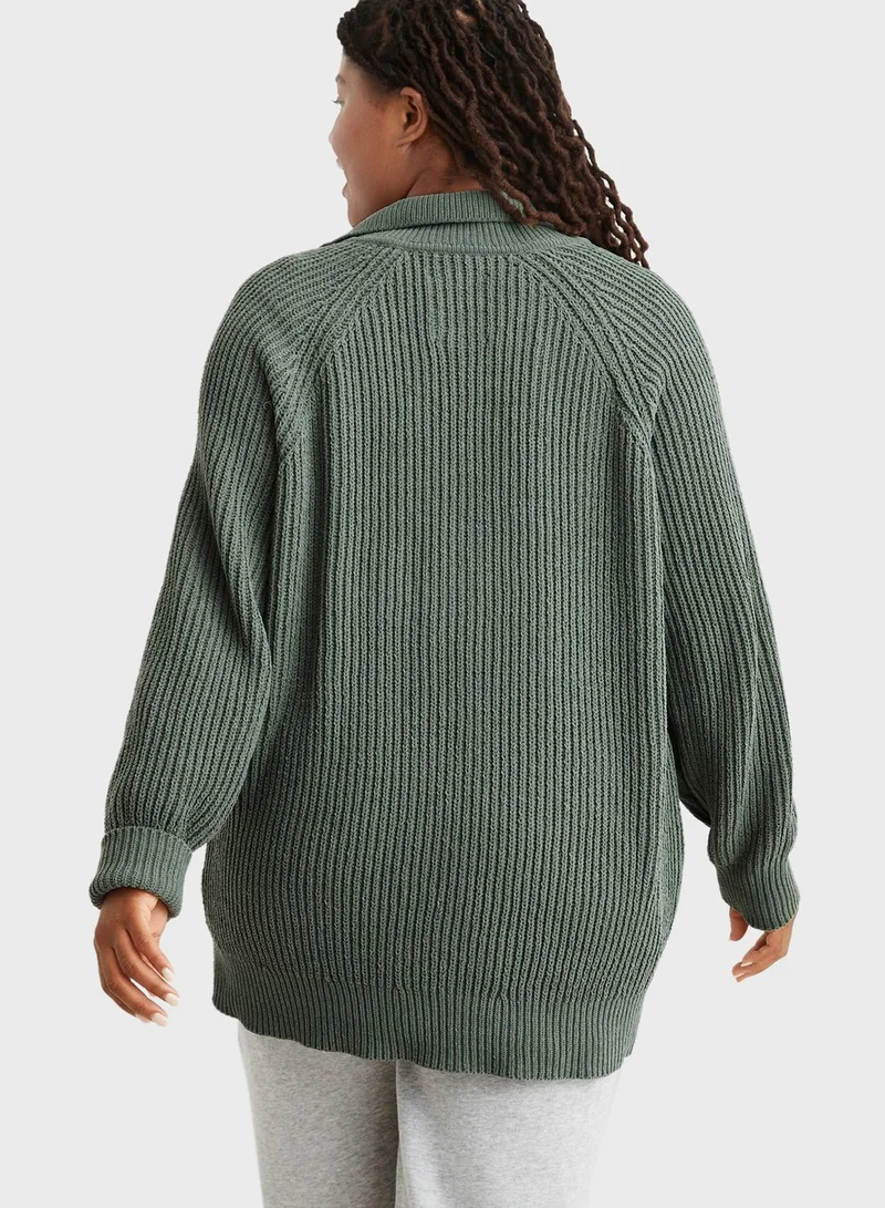 Aerie Polo Neck Knitted Sweater