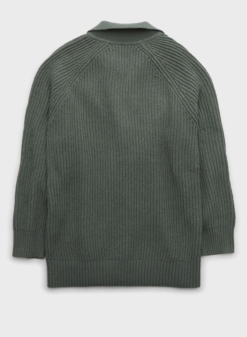 Aerie Polo Neck Knitted Sweater