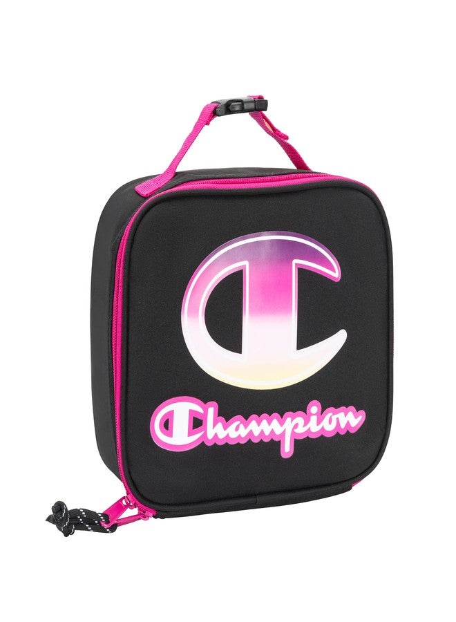 Champion طقم غداء الأطفال من تشامبيون، أسود/فوشيا، مقاس الشباب - Image 2