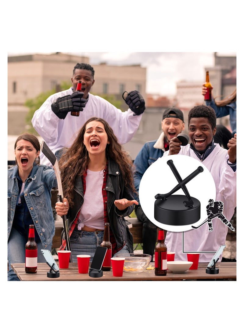 Hockey Puck Phone Stand Universal Smartphone Holder for Home Office Perfect Winter Gift Compatible with All Mobile Phones - Image 4