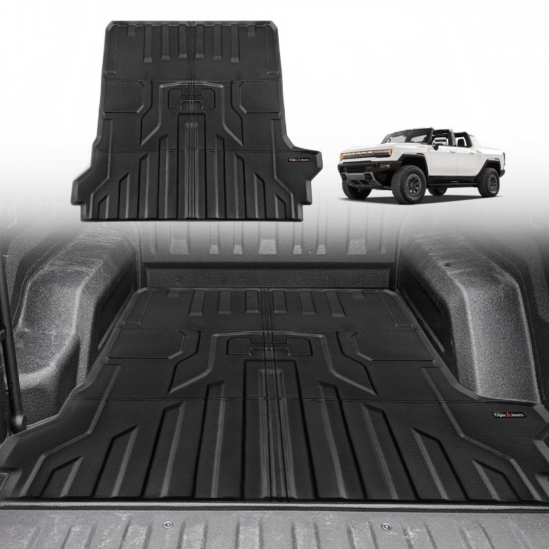 حصيرة سرير الشاحنة TripleAliners متوافقة مع 2022 2023 2024 2025 GMC Hummer EV ملحقات البيك أب حماية كاملة لجميع الأحوال الجوية TPE ثقيلة التحمل حصيرة شاحنة سرير الحمولة