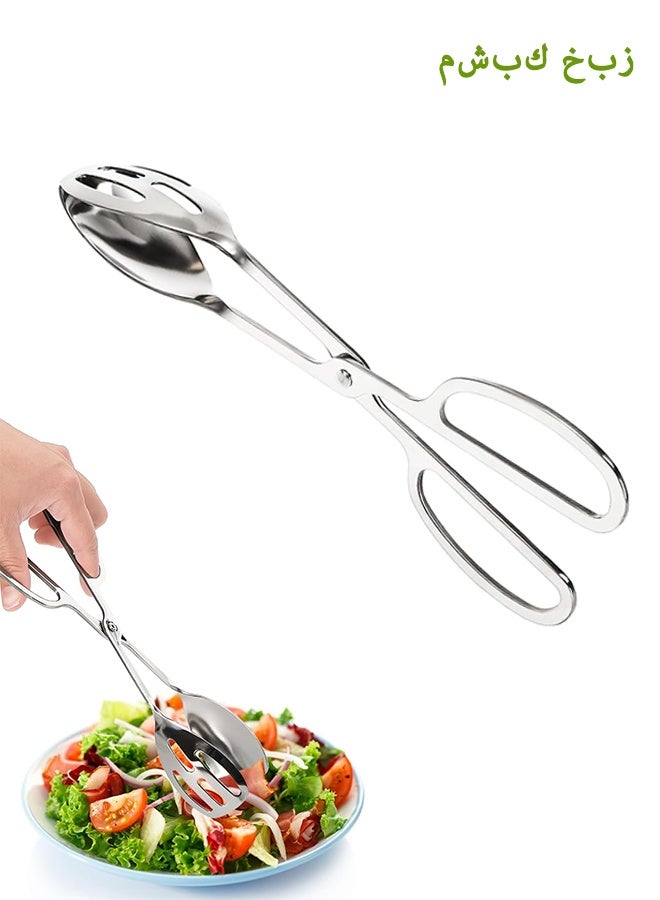 Serving Tongs for Buffet Party Catering, Thickening Food Serving Salad Cake Bread Kitchen Tongs, Stainless Steel - Image 1