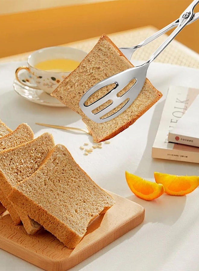 Serving Tongs for Buffet Party Catering, Thickening Food Serving Salad Cake Bread Kitchen Tongs, Stainless Steel - Image 2