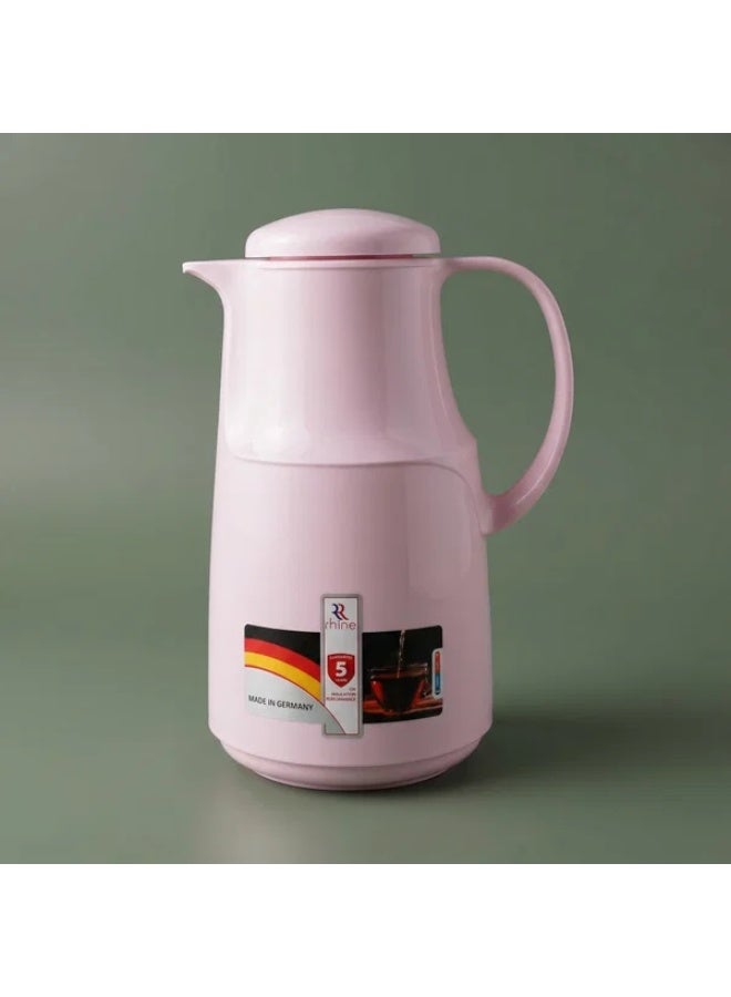 RHINE Thermos, 1 liter, glass inner container, plastic outer shell - pink - Image 1