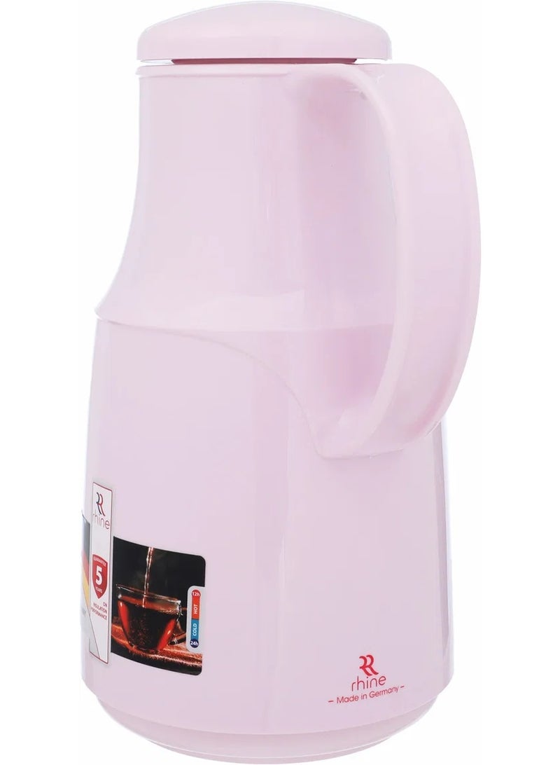 RHINE Thermos, 1 liter, glass inner container, plastic outer shell - pink - Image 2
