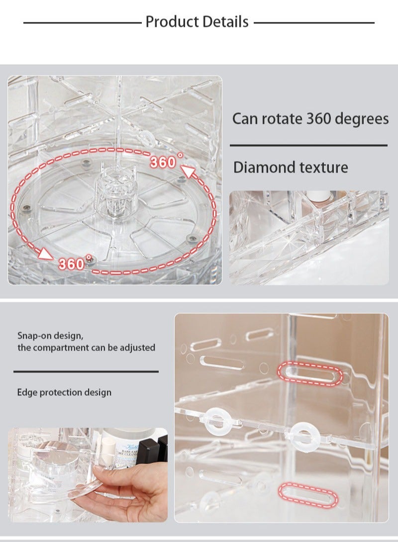 Cosmetics Storage Box High-End Rotating Skin Care Rack Dressing Table Desktop Beauty Care Storage Box - Image 5