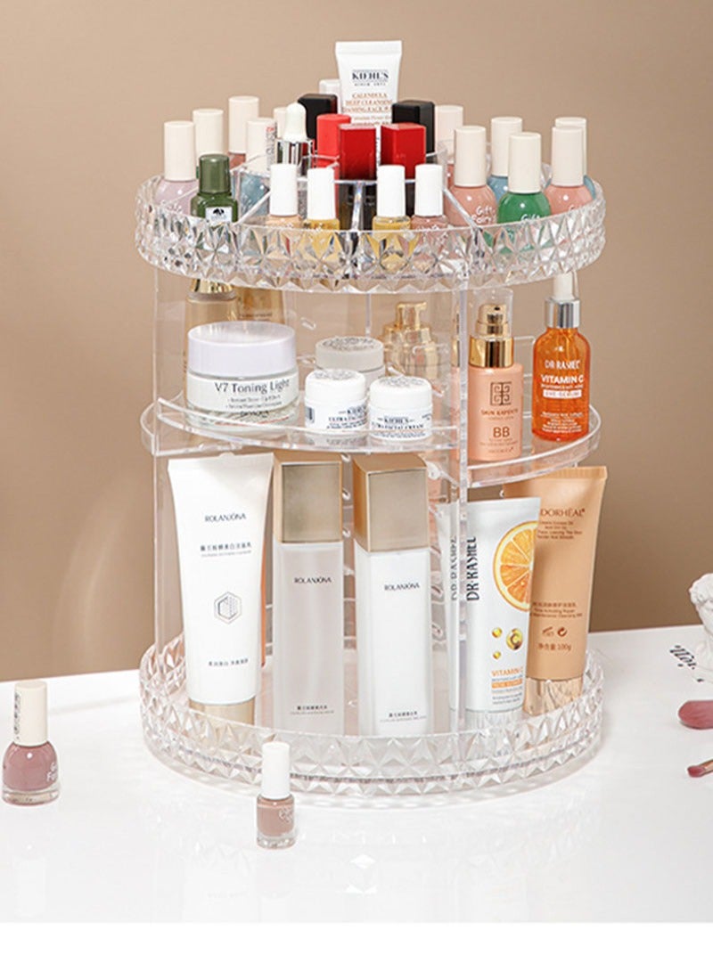 Cosmetics Storage Box High-End Rotating Skin Care Rack Dressing Table Desktop Beauty Care Storage Box - Image 3