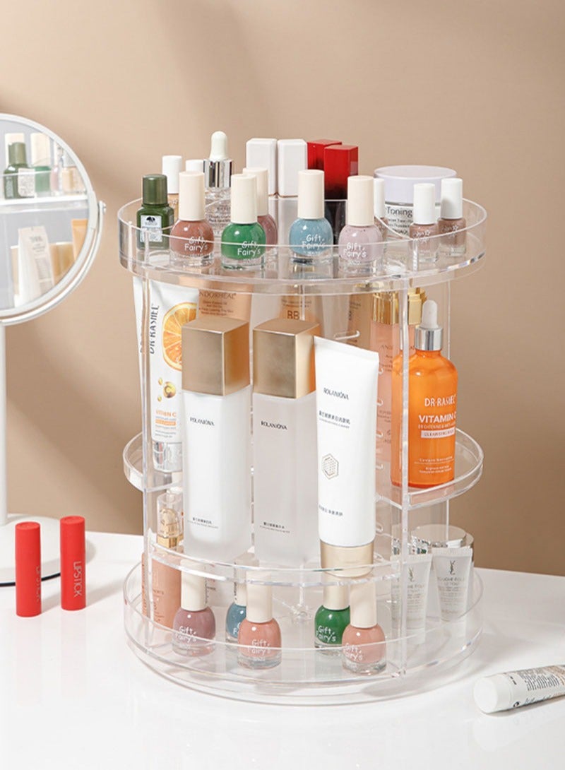 Cosmetics Storage Box High-End Rotating Skin Care Rack Dressing Table Desktop Beauty Care Storage Box - Image 2