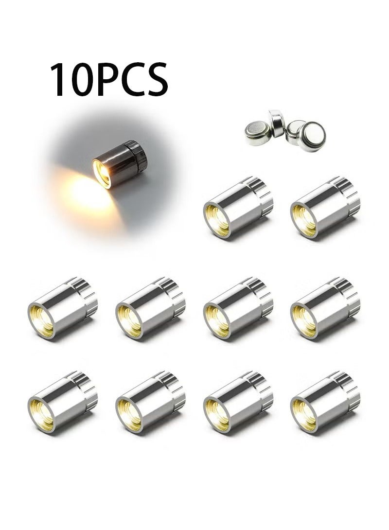 Unewshi 10 Pack Wireless Mini LED Spotlights - Battery Operated Warm White Wireless Miniature Lights for Art, Jewelry Display, Closets & DIY Projects (Warm White) - Image 1