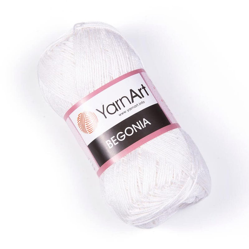 YarnArt Begonia 100 Cotton Pure Premium Soft Cotton for Knitting Crochet and Amigurumi Shiny Colors 176 Oz 50g 185 Yrds 169m 0003