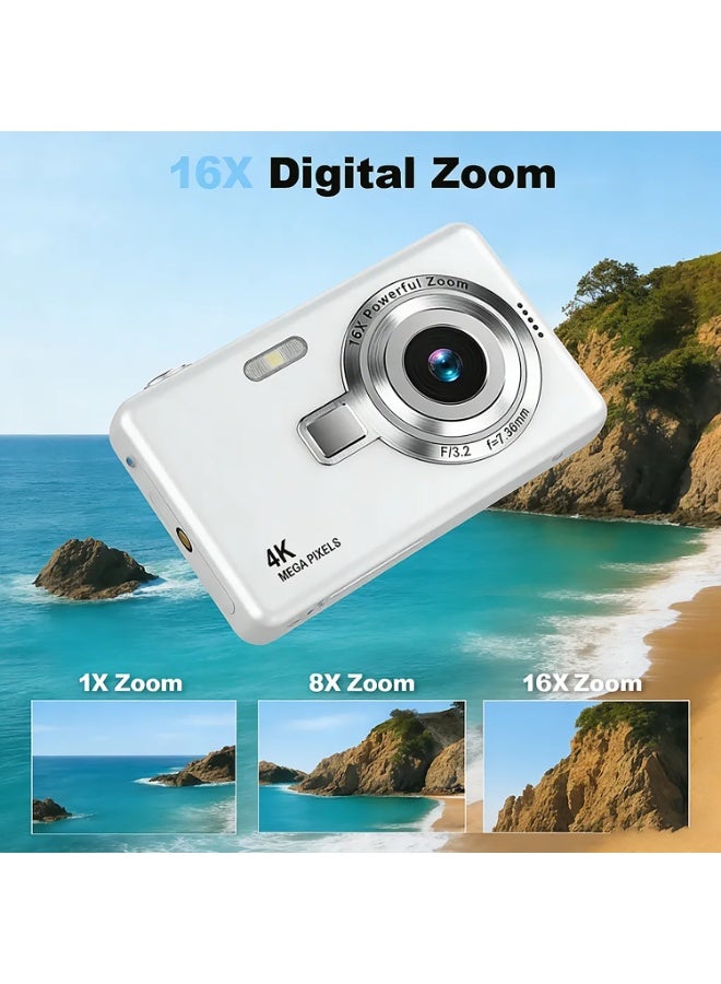 4K Portable Digital Camera for Teens，youth – 96MP Ultra-HD, 2.4-inchLCD Screen, Electronic Image Stabilization, Long Battery Life + 32GB Card & Reader, Ideal Campus Selfie & Travel - Image 5