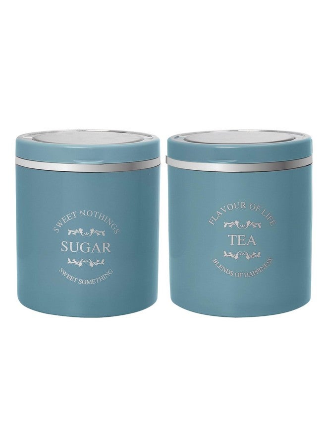 Jaypee Plus Classique 2-750 ml Storage Jar | Break Resistant Tea, Sugar & Coffee Container | Airtight Silicon Seal Lock Lid with Glossy Finish Set of 2- (Blue) - Image 1