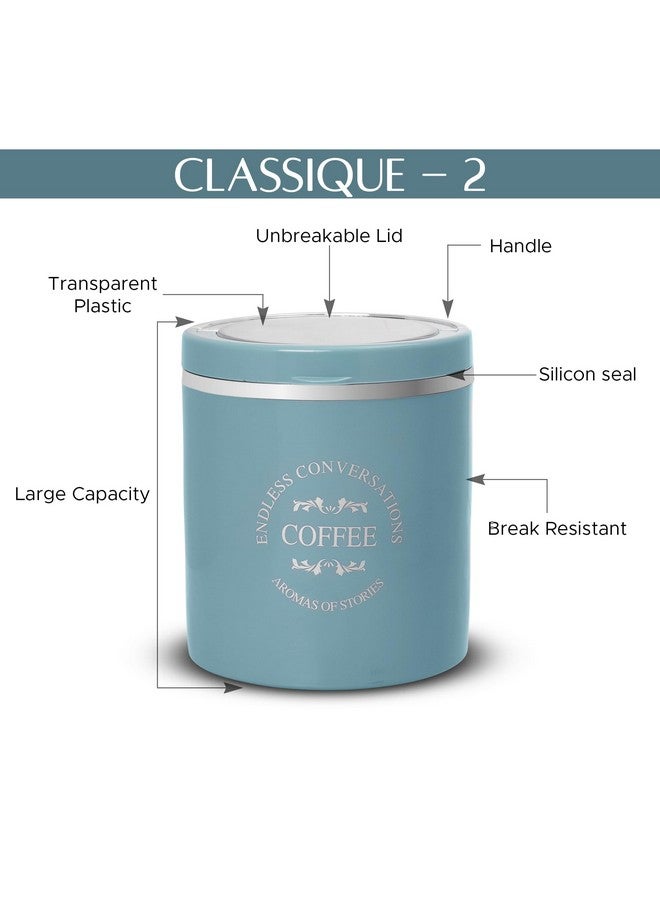 Jaypee Plus Classique 2-750 ml Storage Jar | Break Resistant Tea, Sugar & Coffee Container | Airtight Silicon Seal Lock Lid with Glossy Finish Set of 2- (Blue) - Image 3