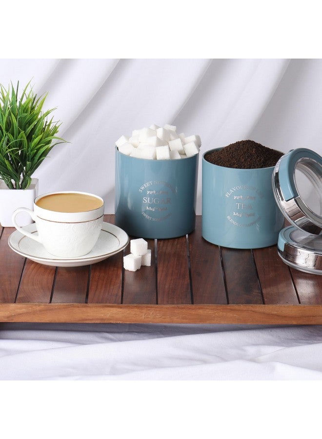 Jaypee Plus Classique 2-750 ml Storage Jar | Break Resistant Tea, Sugar & Coffee Container | Airtight Silicon Seal Lock Lid with Glossy Finish Set of 2- (Blue) - Image 2