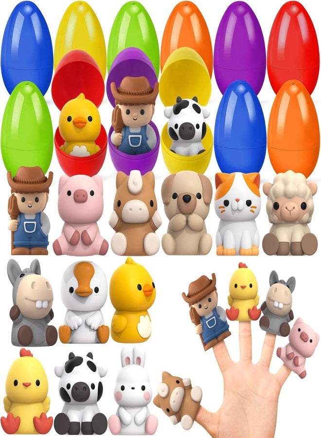 ShyLizard 12pack Prefilled Easter Eggs with Finger Puppets, Easter Basket Stuffers with Toys inside for Easter Egg Hunt, Easter Party Favors Supplies, Classroom Prizes Reward, Easter Gifts for kids toddlers - Image 1