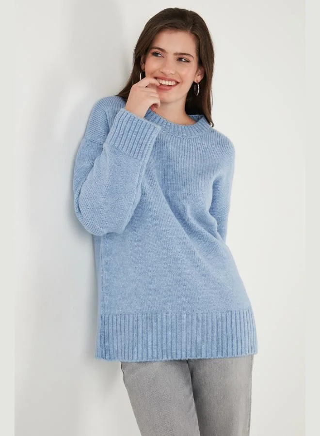 Lela Lela Regular Fit Crew Neck Basic 2-Pack Knitwear Sweater Women's SWEATER 4616213S2