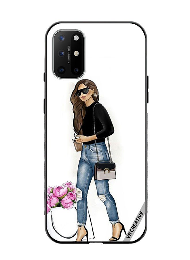 VR CREATIVE Protective Case Cover For OnePlus 8T Stylish walking Girl Design Multicolour - Image 1