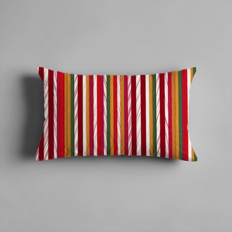 Vibrant Striped Throw Pillows 2 Pack 12x20 Inch Soft Plush Polyester Outdoor Decor - Image 2