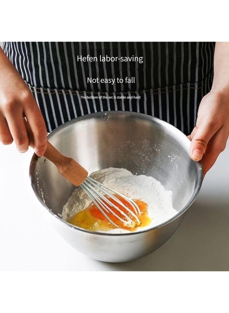 أوعية خلط من الفولاذ المقاوم للصدأ - 3 عبوات مجموعة أوعية خلط صغيرة أكثر سمكا من الفولاذ المقاوم للصدأ ذات قاع مسطح ، منظمات تخزين طعام المنزل والثلاجة والمطبخ (700 مل / 1300 مل / 2100 مل) - Image 3