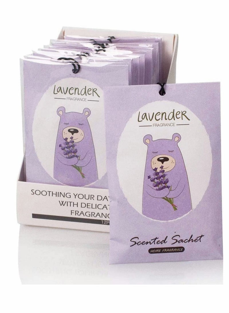 Y&D 12 Packs Lavender Closet Deodorizer Air Freshener Long Lasting Scented Drawers Sachets Smell Goods for House  - Image 1