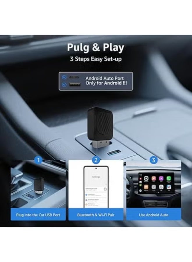 Mini Wireless Android Auto Adapter - Smallest Version Wired to Wireless Converter - Plug & Play for Android 11+ & Cars 2016 to Present - Image 4