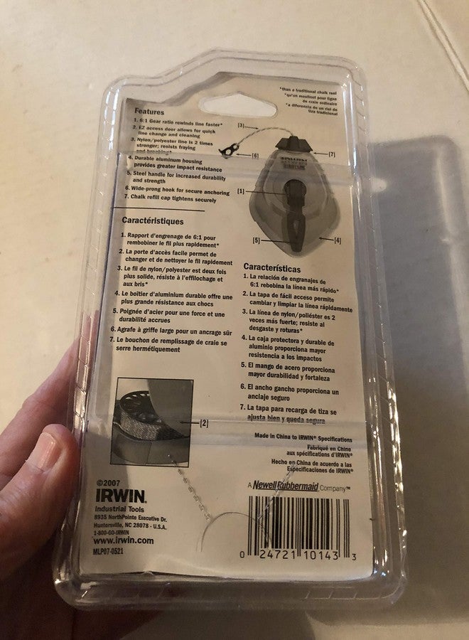 IRWIN Tools STRAIT-LINE 2031314DS MACH6 6X High-Speed Refillable Chalk Line Reel, 100-foot (2031314DS) - Image 3