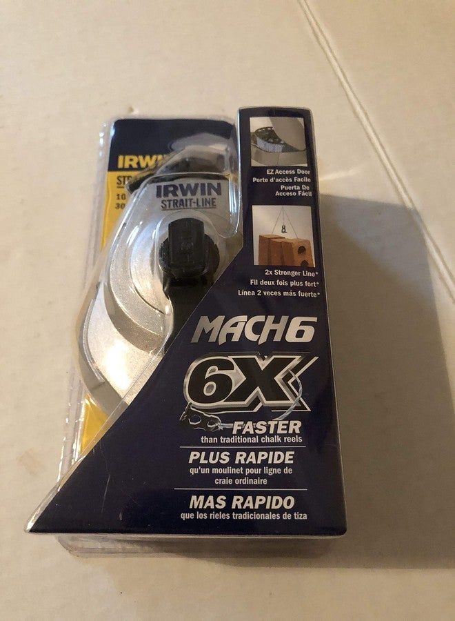 IRWIN Tools STRAIT-LINE 2031314DS MACH6 6X High-Speed Refillable Chalk Line Reel, 100-foot (2031314DS) - Image 1